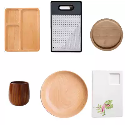 Defect treatment small Japanese-style wooden plastic cutting board ceramic fruit bread chopping board without lacquer wooden small tray