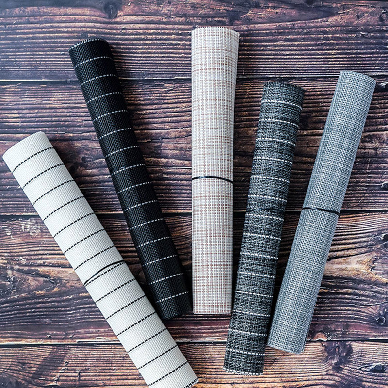 ins Nordic striped dining cushion Western table cushion home PVC plastic heat insulation cushion anti-slip student cutlery tray cushion bowl cushion