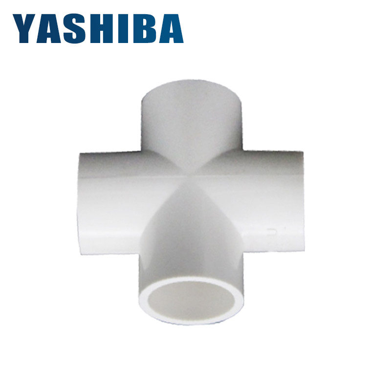 4-point joint PVC equal diameter four-way plastic parts shunt UPVC4-way 2-point PVC four-way water pipe PVC pipe fittings