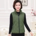 Phụ nữ trung niên áo vest cotton mùa thu và mùa đông Người mẹ trung niên tải vest dày áo khoác ngắn áo khoác cotton áo kiểu tuổi trung niên Phụ nữ cao cấp