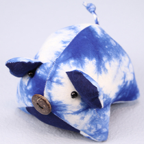 Batch of Yunnan Ethnic Wind Handcrafted Zdyeing Small Pig Pendulum puppet Puppet Pig Cloth Art Small Foe Pig Children Doll Blue Dye