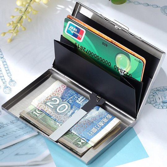 German MODERN male metal credit card package card cover NFC anti-theft brush anti-degaussing RFID ultra-thin card box