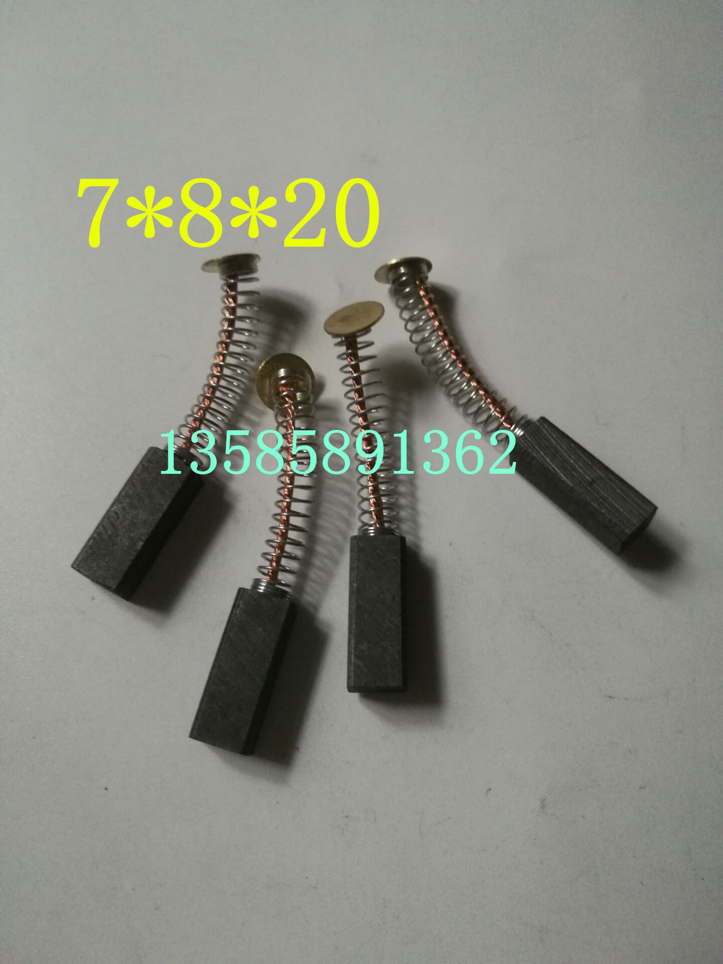 Spring carbon brush motor Printing machine Sealing machine Centrifuge treadmill carbon brush 7*8*20