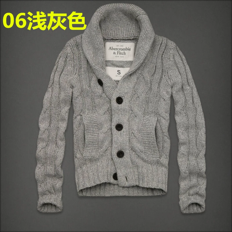 Áo len len xoắn len áo len ấm áp áo khoác nam dày len áo mùa thu và mùa đông xử lý cashmere