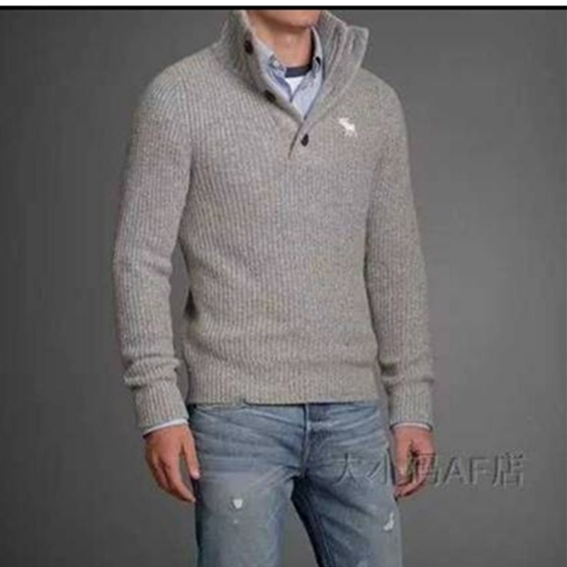 Áo len len xoắn len áo len ấm áp áo khoác nam dày len áo mùa thu và mùa đông xử lý cashmere áo thun tay dài nam