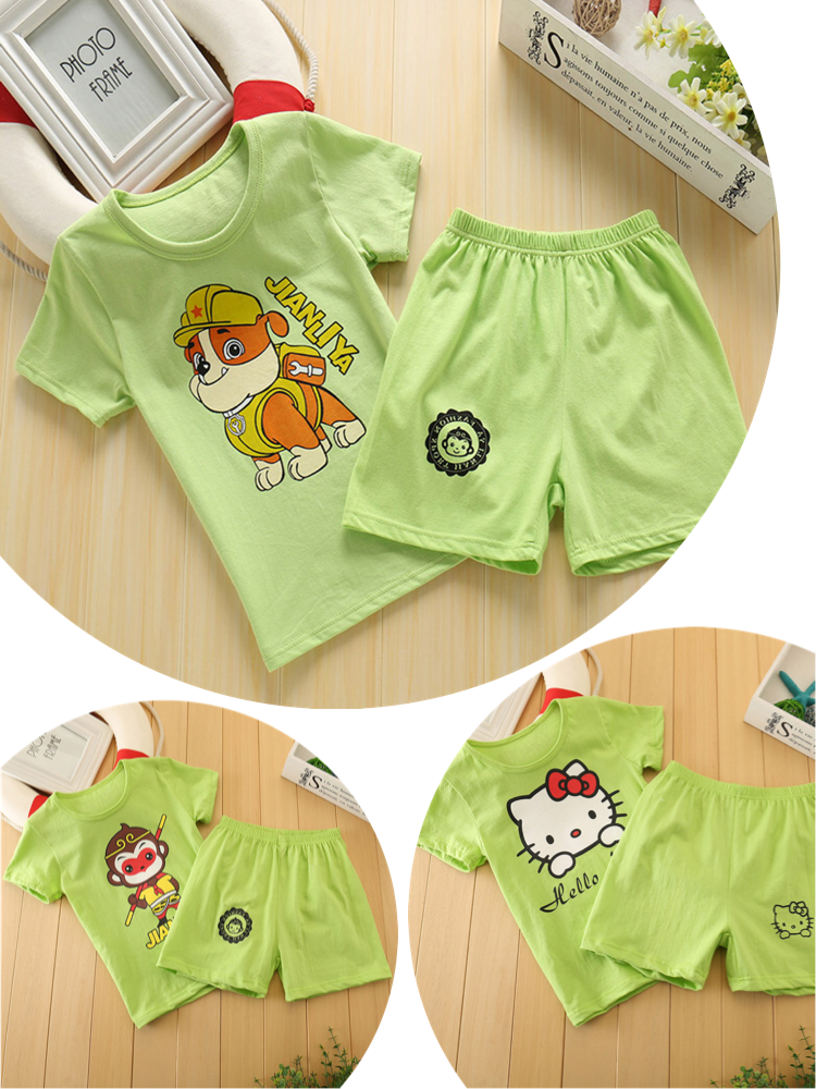 Mùa hè mẫu giáo quần áo 2018 new baby 2 piece đồng phục học sinh phù hợp với tốt nghiệp ảnh đỏ vàng xanh phù hợp với tùy chỉnh bộ đồng phục cho trẻ mầm non