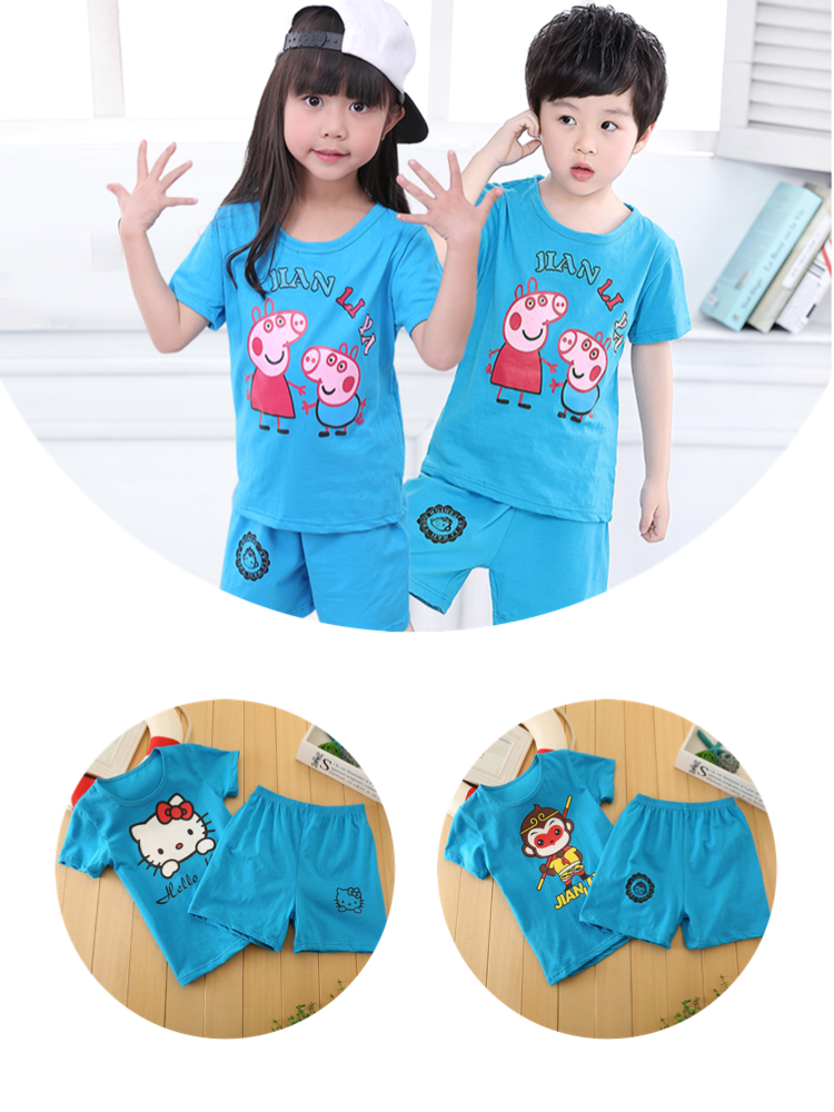 Mùa hè mẫu giáo quần áo 2018 new baby 2 piece đồng phục học sinh phù hợp với tốt nghiệp ảnh đỏ vàng xanh phù hợp với tùy chỉnh bộ đồng phục cho trẻ mầm non
