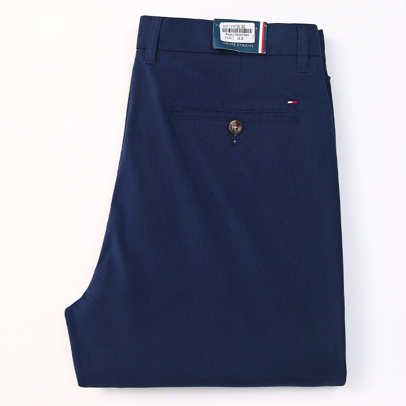 Authentic Tommy High-End American Casual Pants, All-Season Loose Fit, Pure Cotton Men's Business Straight-Leg Slightly Stretchy Mid-Waist Trousers