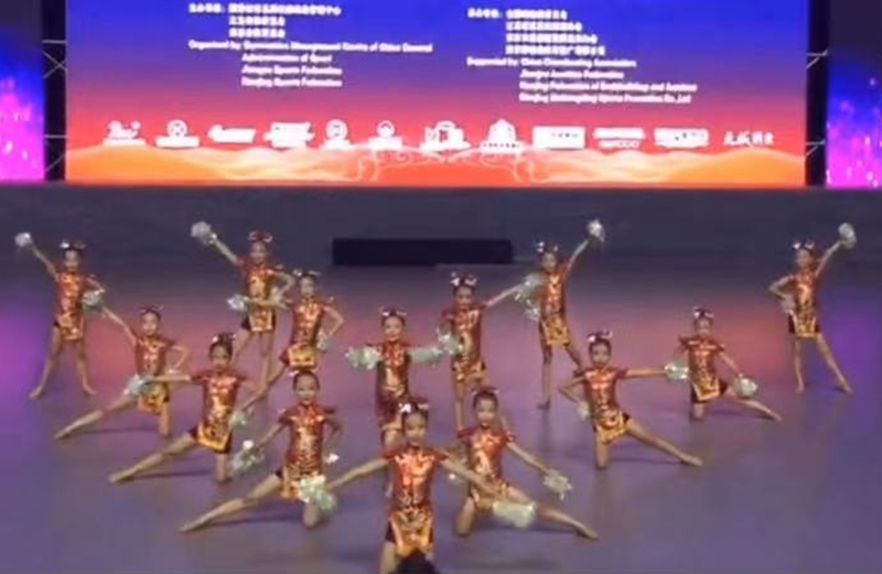 Custom flower ball cheerleading costume female jazz cheerleading dress children's dance competition suit men's and women's 111