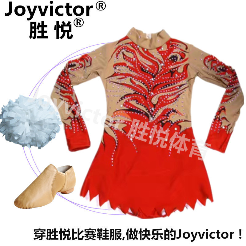 Professional Custom Gymnastics Jazz Cheercheerleading competition Fancy Ball Cheerleading Performance Clothing Children's one-piece dress 09