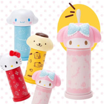 Cartoon cinnamon dog push-type cotton swab box Hello Kitty cute head-shaped automatic cotton swab tube storage box