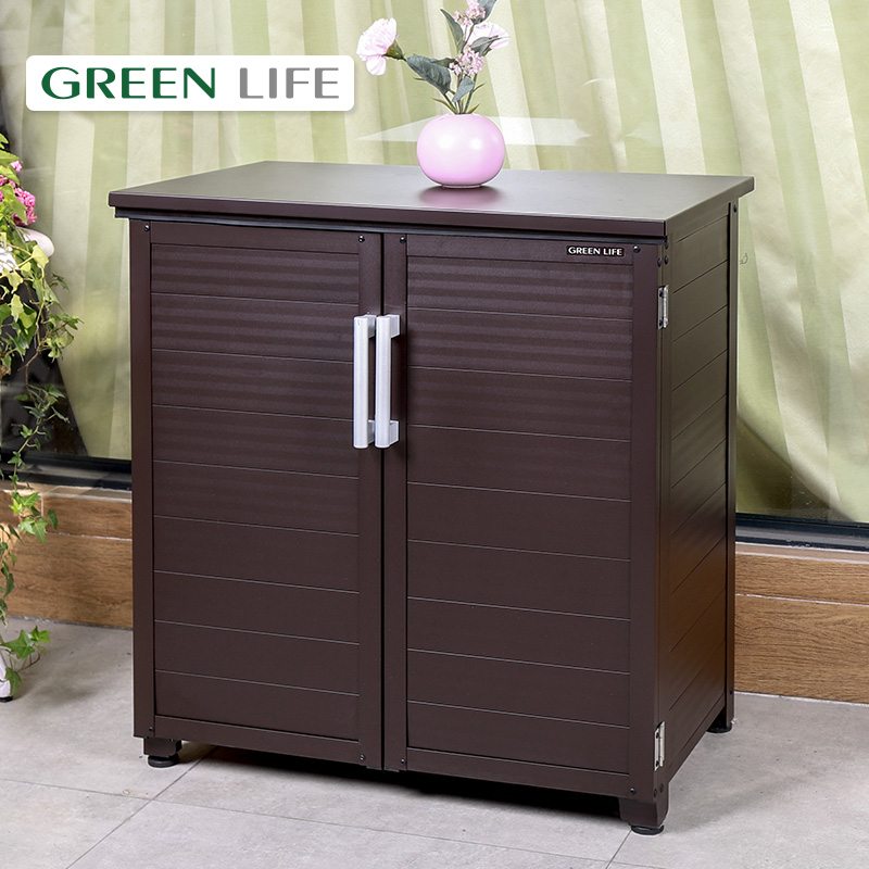 Close by wall containing cabinet OUTDOOR SUN PROTECTION WATERPROOF OUTDOOR OBJECTS STORAGE CABINET ALUMINUM ALLOY DAY STYLE BIKERS FURNITURE