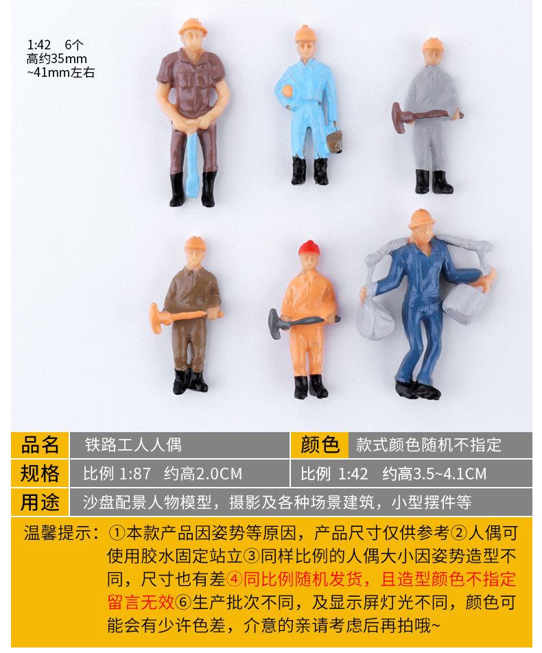 Материалы для изготовления сборных моделей 建筑模型沙盘人物 铁路小人工人小人1包25个火车场景矿工彩色人偶 Colorful Kazakh mud