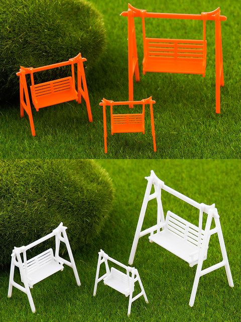 DIY handmade building model outdoor sand table model house material dark white swing chair swing park chair