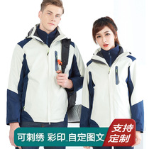 Submachine clothes Men and women Custom Outdoor Two sets Three-in-one detachable windproof Warm Print Character Logo Working Dress
