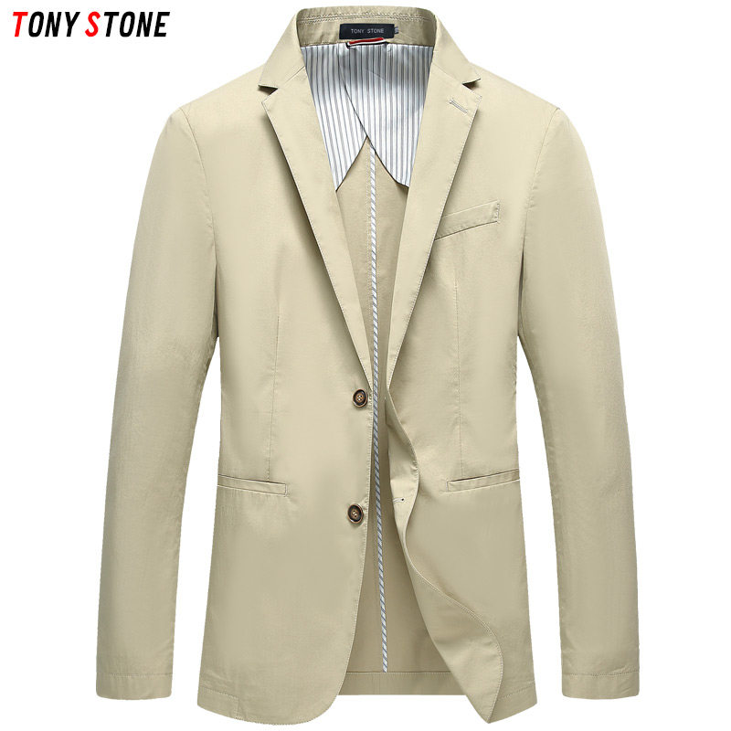Day Ensemble Casual Suit Jacket Man Spring Autumn Youth Fashion Pure Cotton Single Layer Western Suit Male Blouse Single Piece With Slim Fit