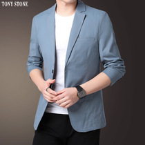  Thin suit jacket mens summer thin single-layer casual suit mens top single-piece handsome slim Korean style trend