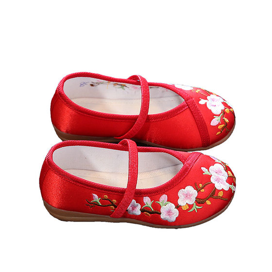 Girls Chinese style embroidered cloth shoes baby Hanfu matching children's shoes Tang suit ethnic style children's performance shoes