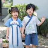 Детское ханьфу подходит для мужчин и женщин, костюм, комплект, осеннее, китайский стиль