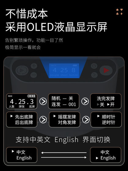 Automatic Card Dealer Machine for Poker, Texas Hold'Em, Doudizhu, and Guandan; Card Shuffling and Dealing All-In-One Machine