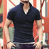 Mùa hè mới phong cách Cotton đứng cổ áo sơ mi polo nam Màu rắn lọt khe vạt áo ngắn tay Paul PL005 áo polo có cổ Polo