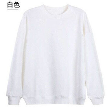 280g pure white sweatshirt round collar without cap 2020 new spring and autumn loaded with thick pure cotton loose tide cards black blouses-Taobao