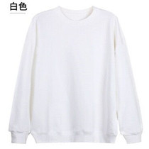 280g pure white sweatshirt round collar without cap 2020 new spring and autumn loaded with thick pure cotton loose wave card black blouse