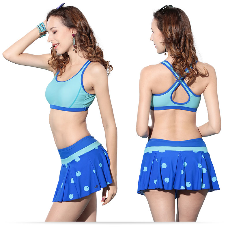 Anh áo tắm nữ váy chia tay áo tắm giải trí mùa xuân nóng kích thước lớn váy swing áo tắm nữ thời trang màu sắc phù hợp là mỏng - Bộ đồ bơi hai mảnh áo tắm 2 mảnh