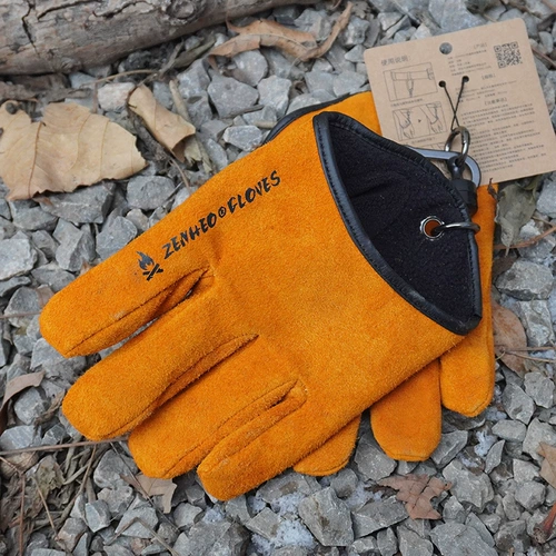 Дорожные кожаные магнитные износостойкие ретро желтые перчатки для кемпинга, из натуральной кожи