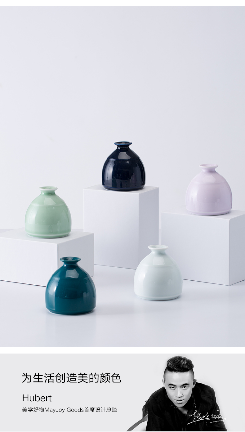 Ceramic mini dry flowers inserted tea accessories pottery flower implement vases, flower art home office hydroponic floret bottle