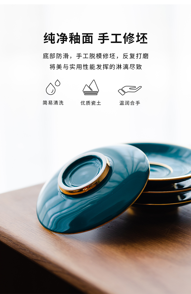 And creation of cup mat ceramics creative household wind heat insulation cup saucer palace kung fu tea tea accessories