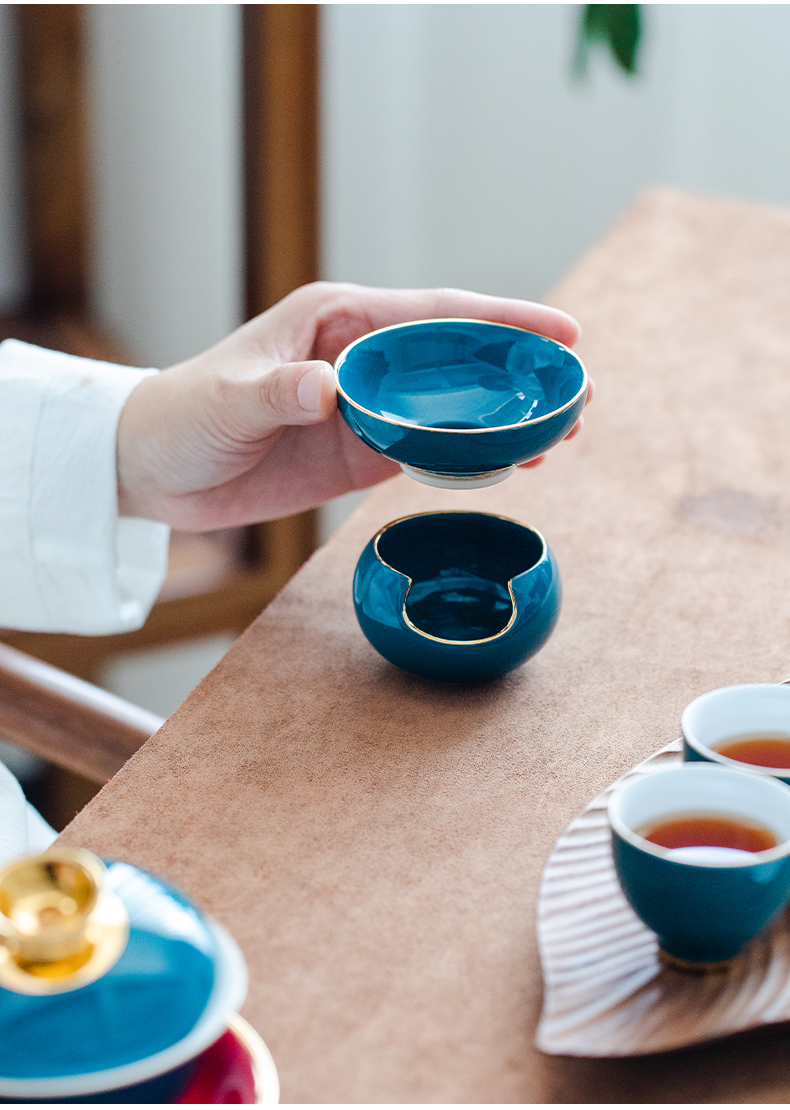 ) tea net ceramic kung fu tea set with parts separation filter filter creative tea tea tea tea tea