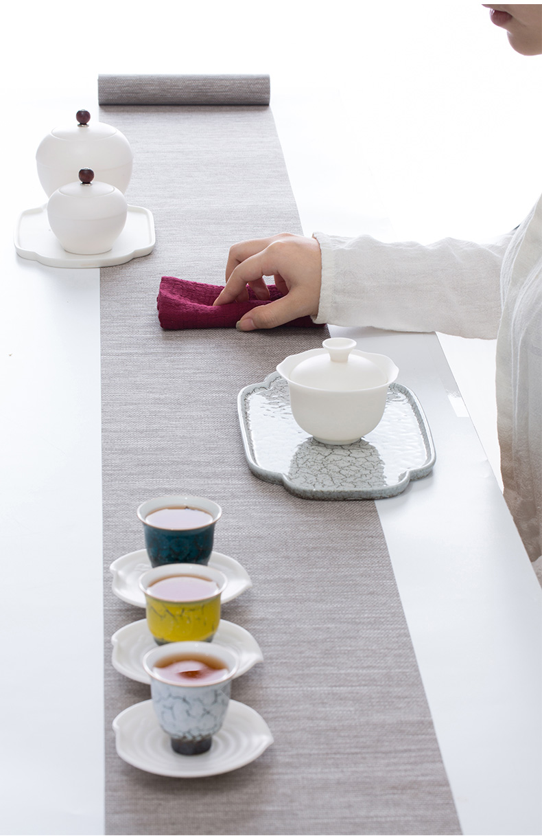 And creation of tea towel zen continous hemp bibulous thickening tea towel kung fu tea tea tea cloth accessories tea table cloth
