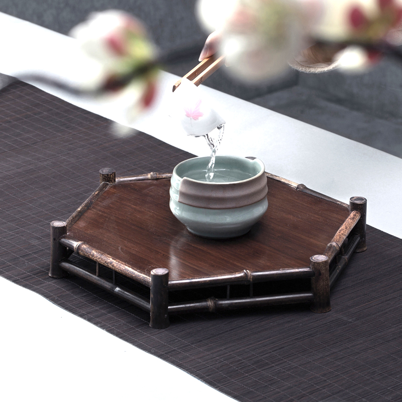 And creation of bamboo saucer dish kung fu tea boxes cupholders dry terms Taiwan Japanese tea taking accessories with zero