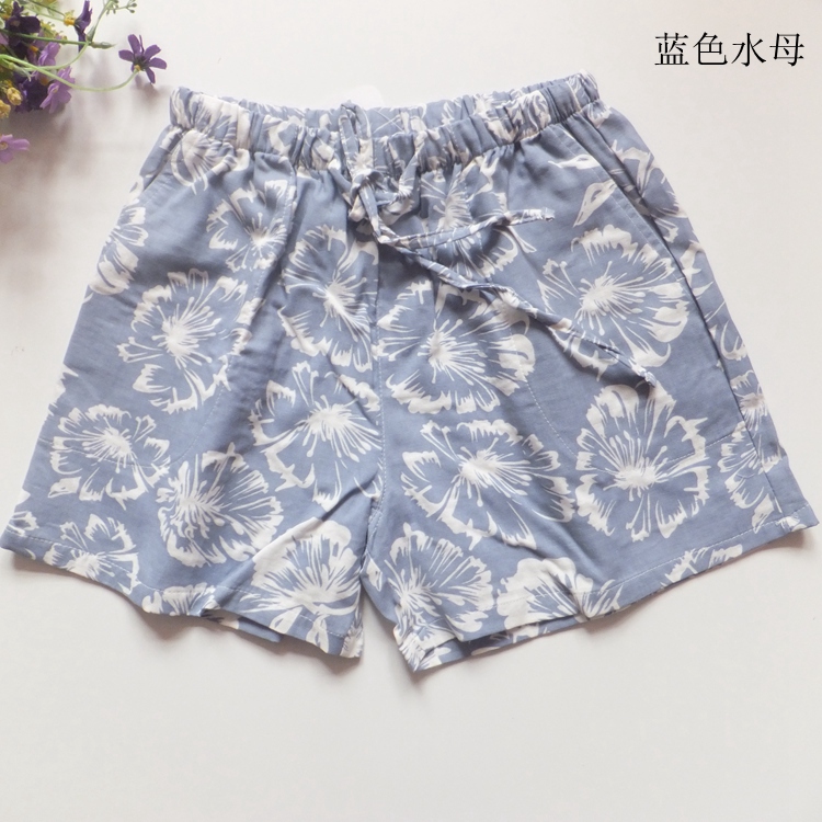 Mùa xuân và mùa hè bông gạc pajama phụ nữ mỏng phần quần short của phụ nữ giản dị nhà quần bãi biển quần