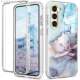 Girls Phone Cases Covers Tough Shockproof Tempered Glass Silicone TPU Marble Pattern Galaxy S23, Galaxy S23 Plus, Galaxy S23 Ultra,