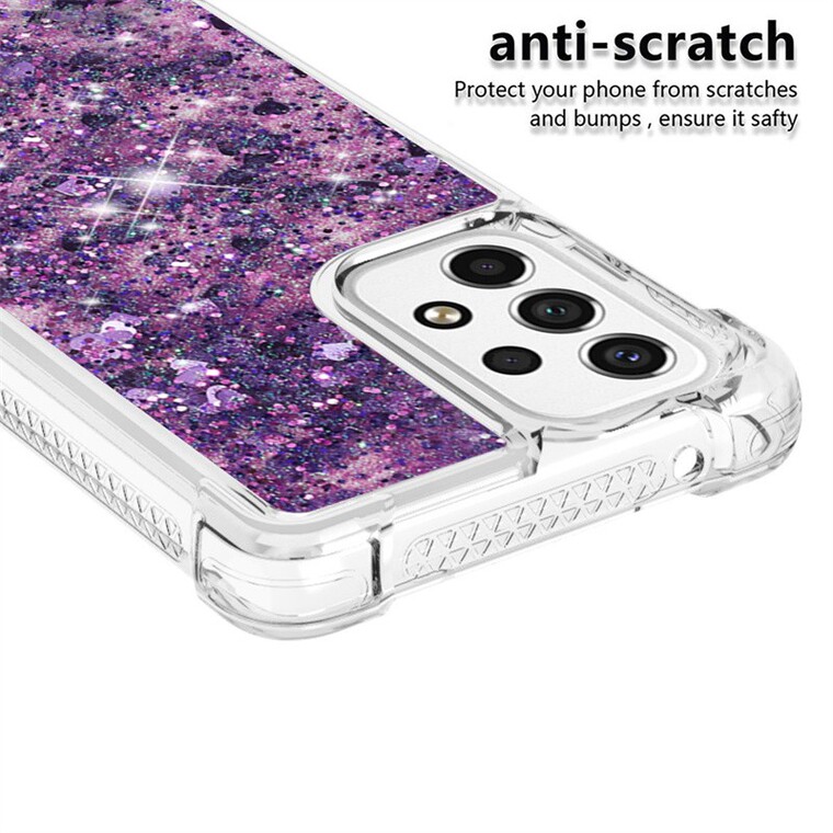 Transparent Clear Quicksand Girls Airbag Corner Protection Glitter Bling A13 5G, A23 5G, A33 5G, A53 5G, A73 5G Samsung Phone