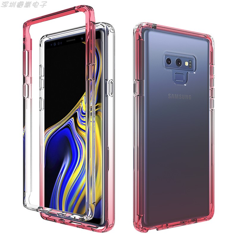 Suitable for Samsung Note9 Transparent Tpu Phone Case, Soft Silicone Full-Cover Airbag Anti-Drop Double-Sided Protective Case, Gradient Color