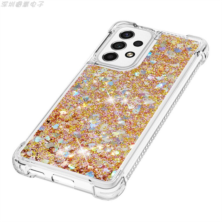 Transparent Clear Quicksand Girls Airbag Corner Protection Glitter Bling A13 5G, A23 5G, A33 5G, A53 5G, A73 5G Samsung Phone