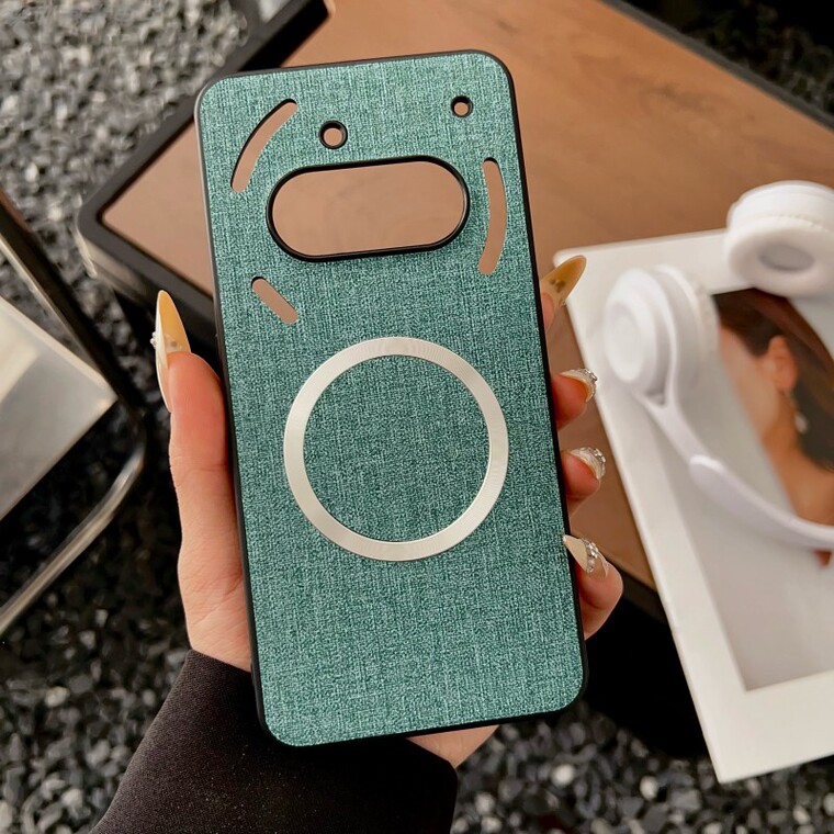 Gray Canvas Rose Gold Mirror MagSafe iPhone Case