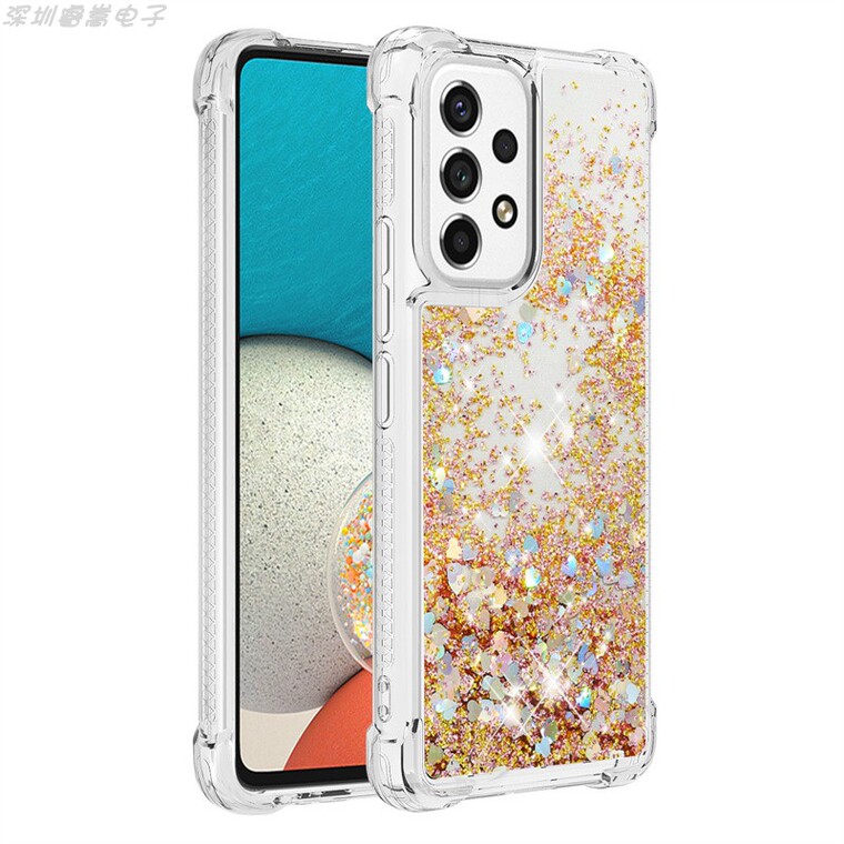 Transparent Clear Quicksand Girls Airbag Corner Protection Glitter Bling A13 5G, A23 5G, A33 5G, A53 5G, A73 5G Samsung Phone