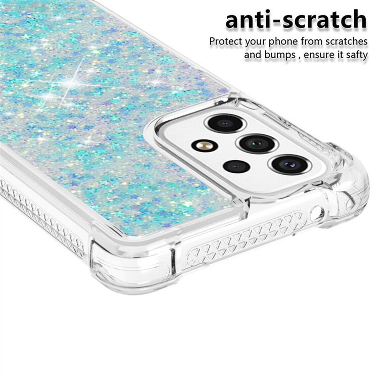 Transparent Clear Quicksand Girls Airbag Corner Protection Glitter Bling A13 5G, A23 5G, A33 5G, A53 5G, A73 5G Samsung Phone