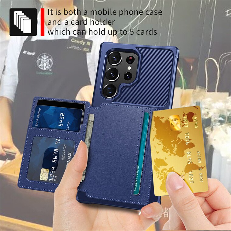 Card Holder Wallets Airbag 4 Corner Shock Absorbing Tough Shockproof S23, S23 Plus, S23 Ultra Samsung Phone Case