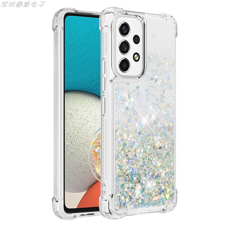 Transparent Clear Quicksand Girls Airbag Corner Protection Glitter Bling A13 5G, A23 5G, A33 5G, A53 5G, A73 5G Samsung Phone