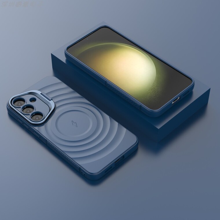 Matte Gray Concentric Circle MagSafe , , 14 Phone Case