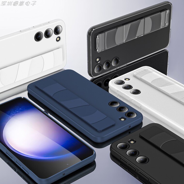 Shiny Waxed Matte Wrist Hand Band Strap Camera Lens Protection S24, S24 Plus, S24 Ultra Samsung Phone Case