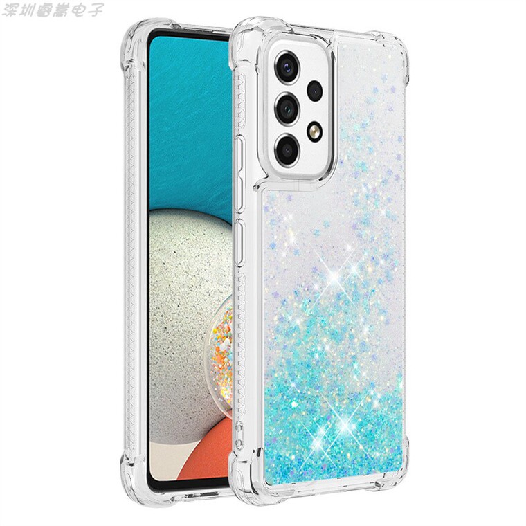 Transparent Clear Quicksand Girls Airbag Corner Protection Glitter Bling A13 5G, A23 5G, A33 5G, A53 5G, A73 5G Samsung Phone