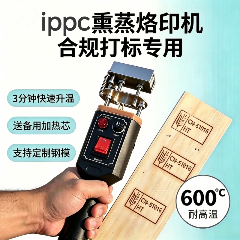 Ippc Fumigation Stamp Branding Machine for Export Pallets, Wooden Boxes, Customs Quarantine Marking, Heat Treatment Handheld Electric Stamp
