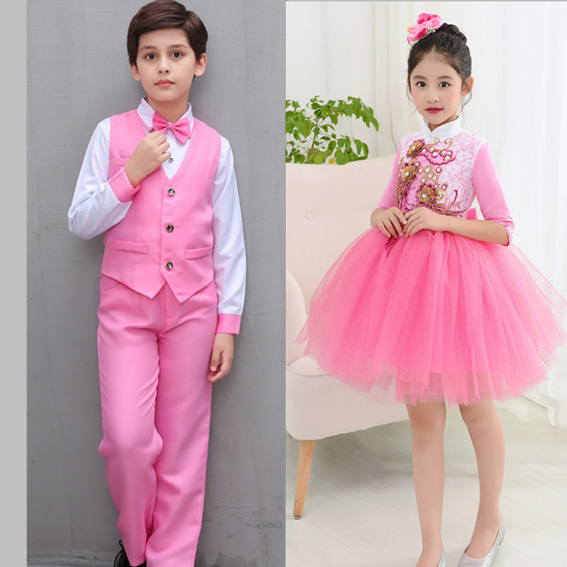 Trang phục đọc thơ của học sinh tiểu học và trung học cơ sở nam và nữ mẫu giáo trang phục hợp xướng đồ trẻ em