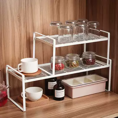 Integral cabinet layered shelf kitchen countertop wrought storage shelf integral cabinet inner compartment partition single-layer shelf